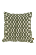 Afbeelding in Gallery-weergave laden, Zusss Kussen corduroy/velvet grafisch 45x45cm offwhite/groen
