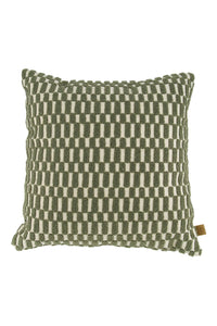 Zusss Kussen corduroy/velvet grafisch 45x45cm offwhite/groen