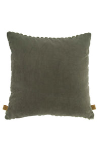 Zusss Kussen corduroy/velvet grafisch 45x45cm offwhite/groen
