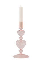 Afbeelding in Gallery-weergave laden, Zusss Kandelaar glas Hartjes - Roze/Rood
