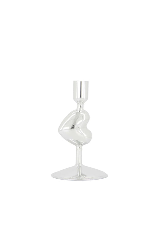 Zusss - Kandelaar Glas Hartje - Zilver