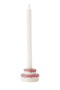 Zusss - Kandelaar keramiek taart - wit/roze