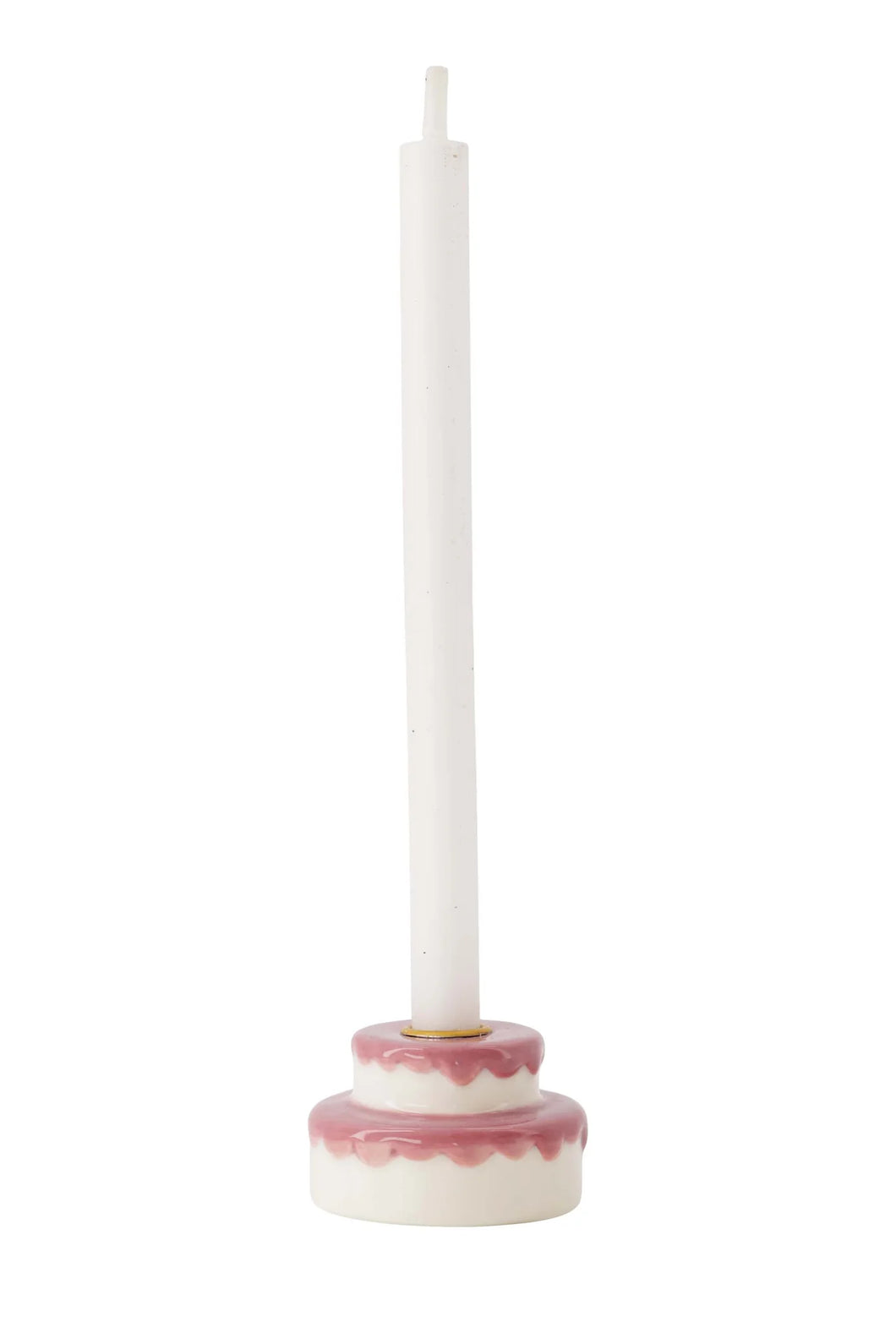 Zusss - Kandelaar keramiek taart - wit/roze