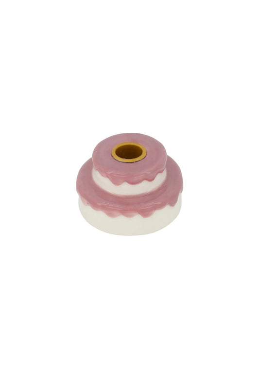 Zusss - Kandelaar keramiek taart - wit/roze