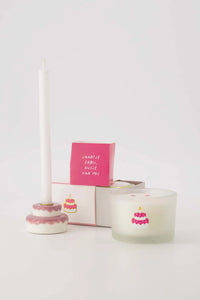 Zusss - Kandelaar keramiek taart - wit/roze