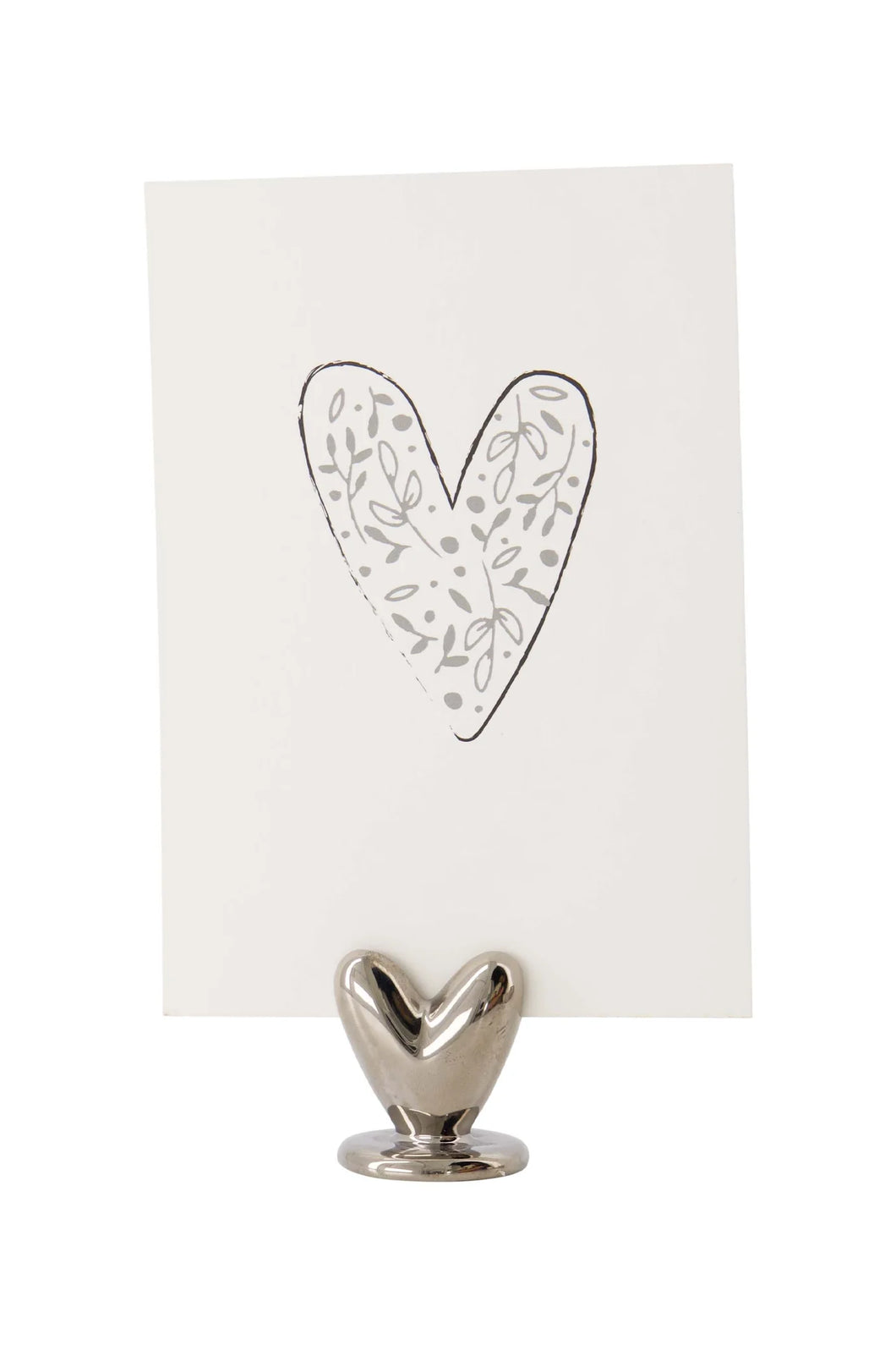 kaartenstandaard keramiek hartje zilver