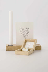 Zusss - Doosje hout met vogeltje - wit/goud
