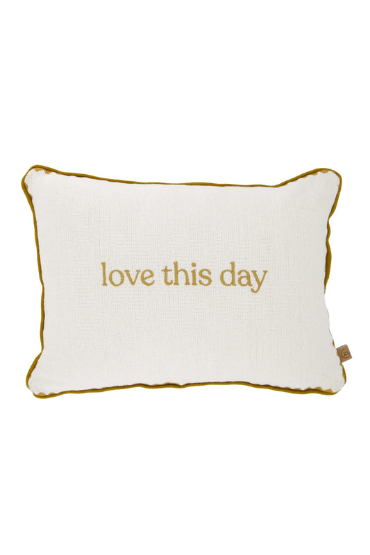 Zusss - Kussen love this day - Wit/Goud