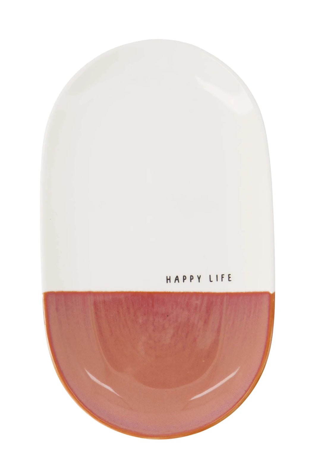 Zusss - Serveerschaal happy life wit/burgundy