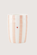 Afbeelding in Gallery-weergave laden, Zusss - Koffiemok streep hartje - Wit / Roze / Rood
