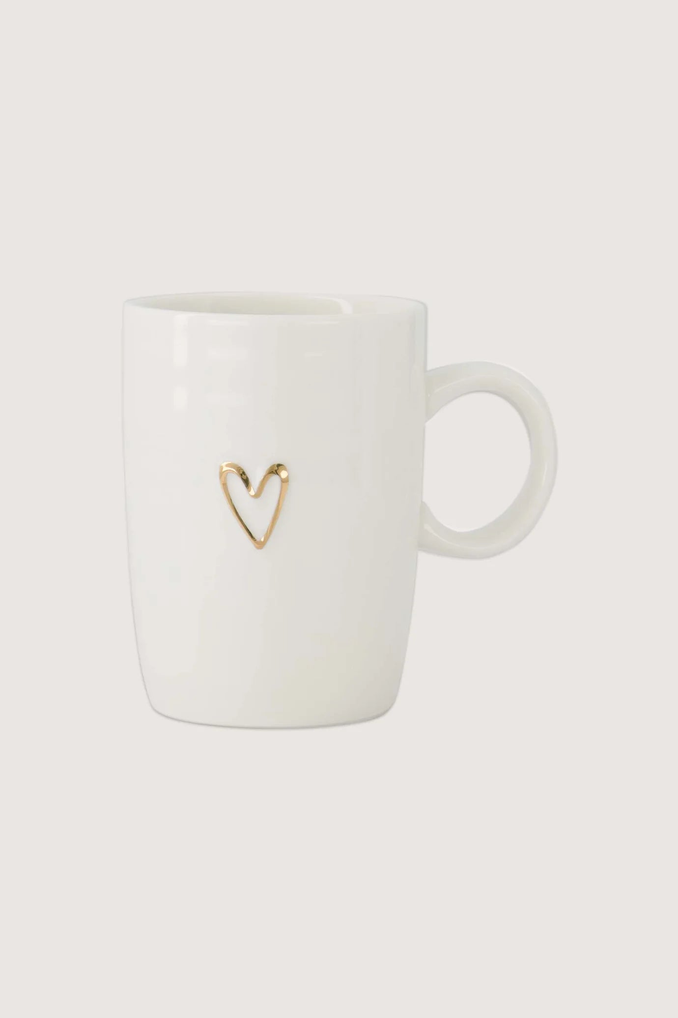 Zusss - Koffiemok met oor lijn hartje - Wit / Goud
