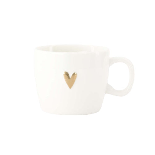 Zusss - Cappuccino mok hartje - Wit/Goud