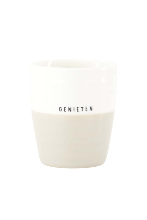 Zusss - Koffie mok genieten - Wit/Zand