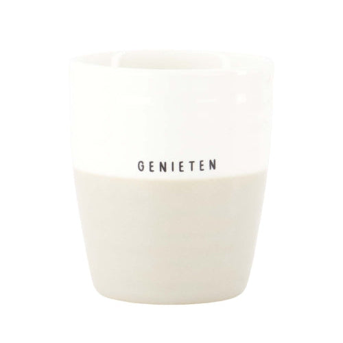 Zusss - Koffie mok genieten - Wit/Zand