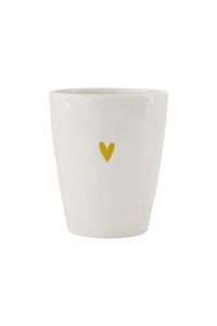 Zusss Drinkbeker Melamine hartje - Wit/Goud