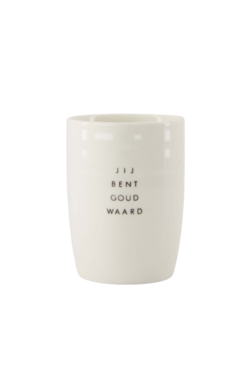 Zusss - Koffiemok goud waard - Wit/zwart