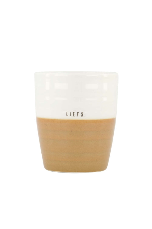 Zusss Koffiemok Liefs - Wit/Oker