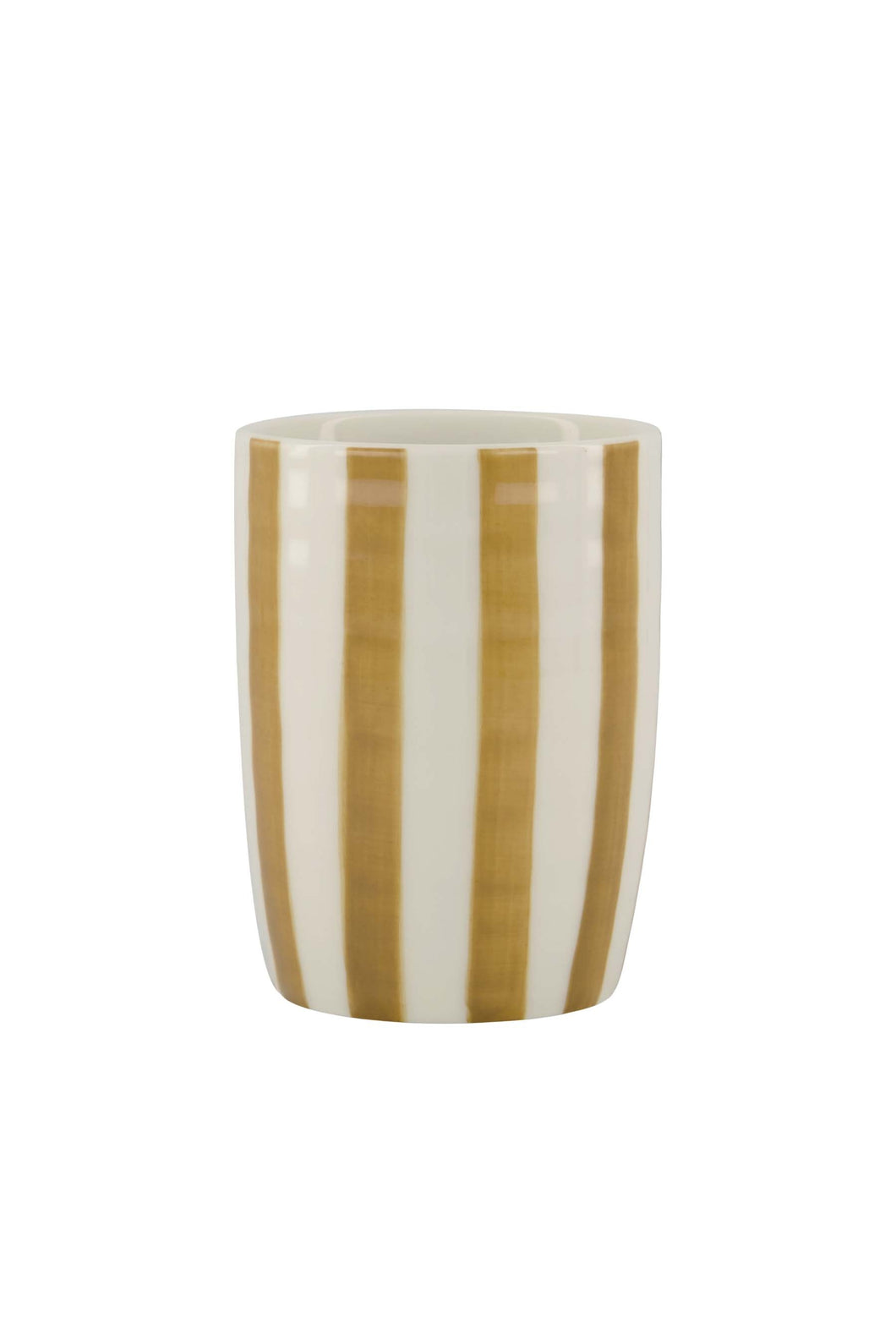 Zusss Koffiemok streep - Wit/Oker