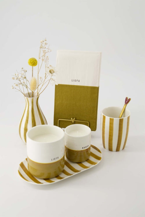Zusss Koffiemok Liefs - Wit/Oker