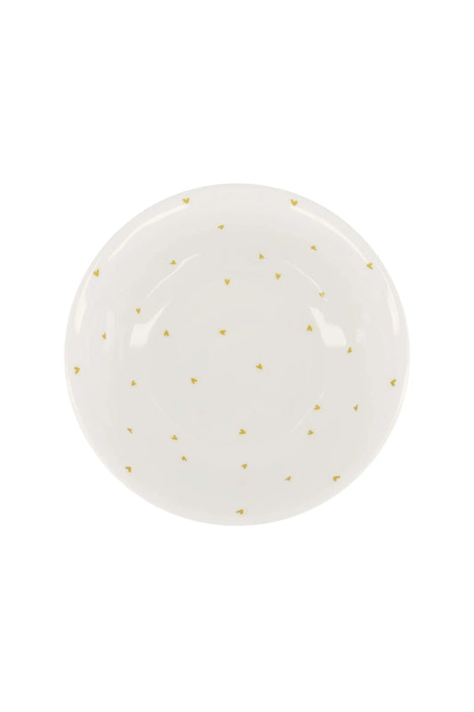 Zusss Schaal melamine Hartjes M - Wit/Oker