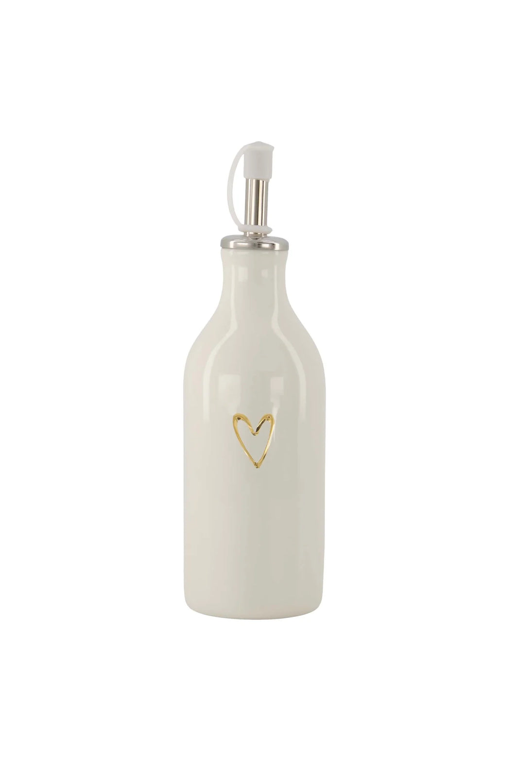 Zusss - Olie/azijn fles keramiek open hartje- Beige