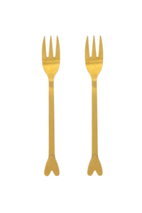 Zusss - Set van 2 vorkjes hartje - Goud