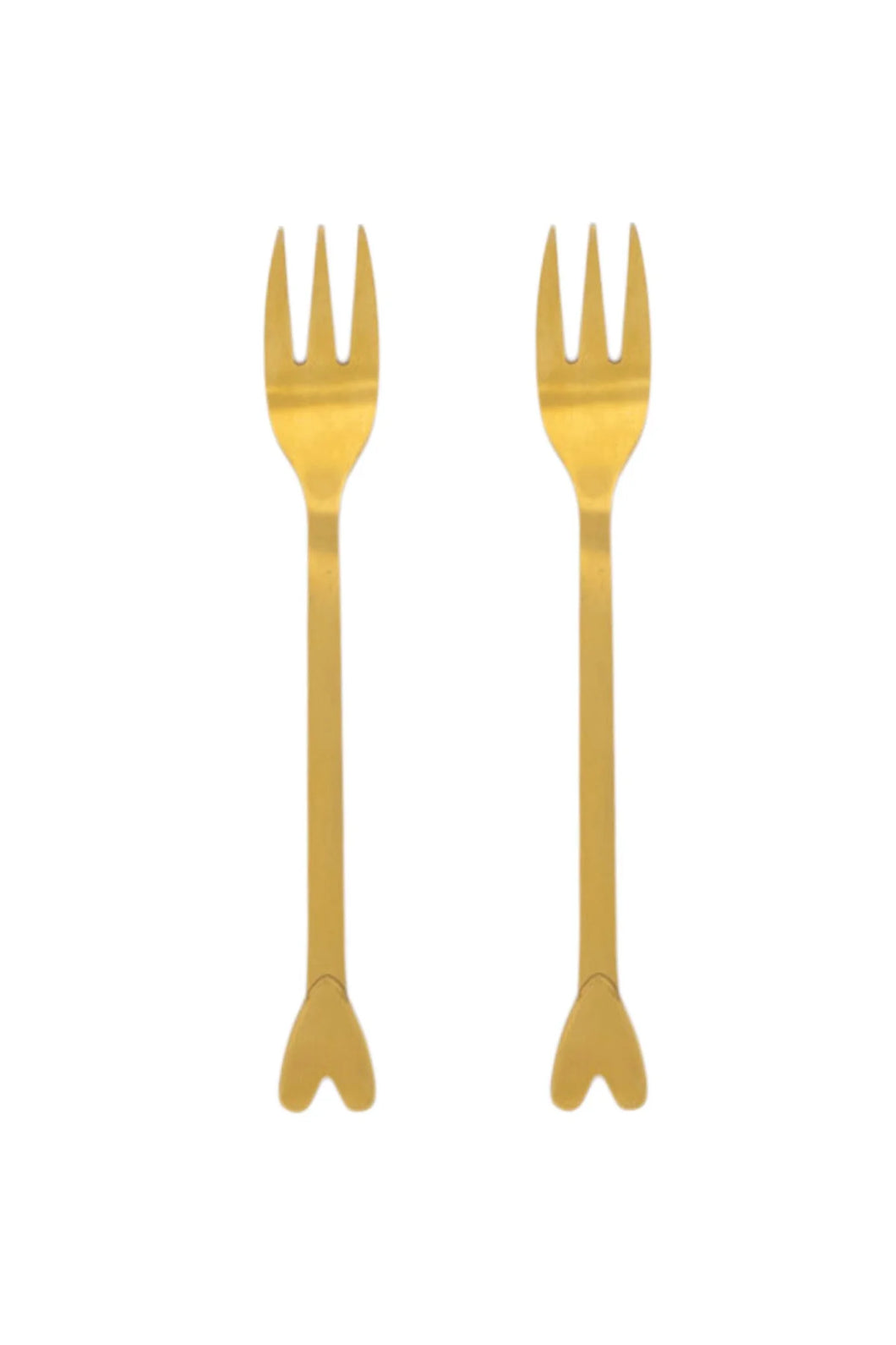 Zusss - Set van 2 vorkjes hartje - Goud