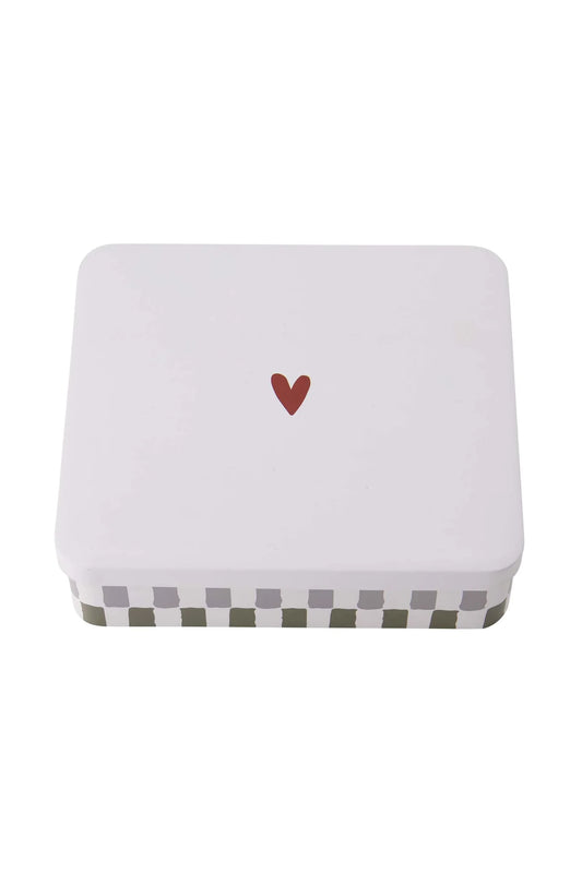 Zusss - Koekblik hartje - rood/grijs/groen