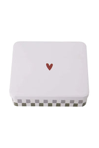 Zusss - Koekblik hartje - rood/grijs/groen