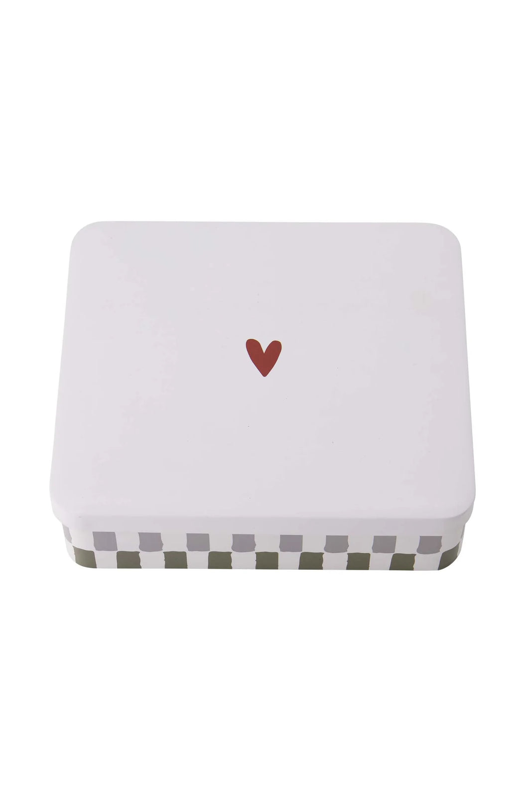 Zusss - Koekblik hartje - rood/grijs/groen