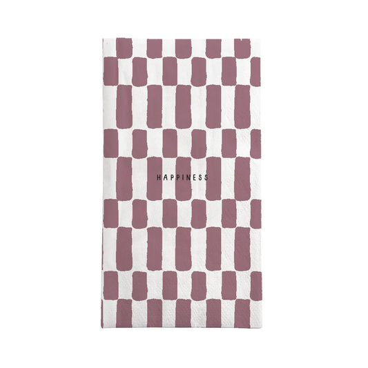 Zusss - Servetten rechthoek Happiness wit/burgundy