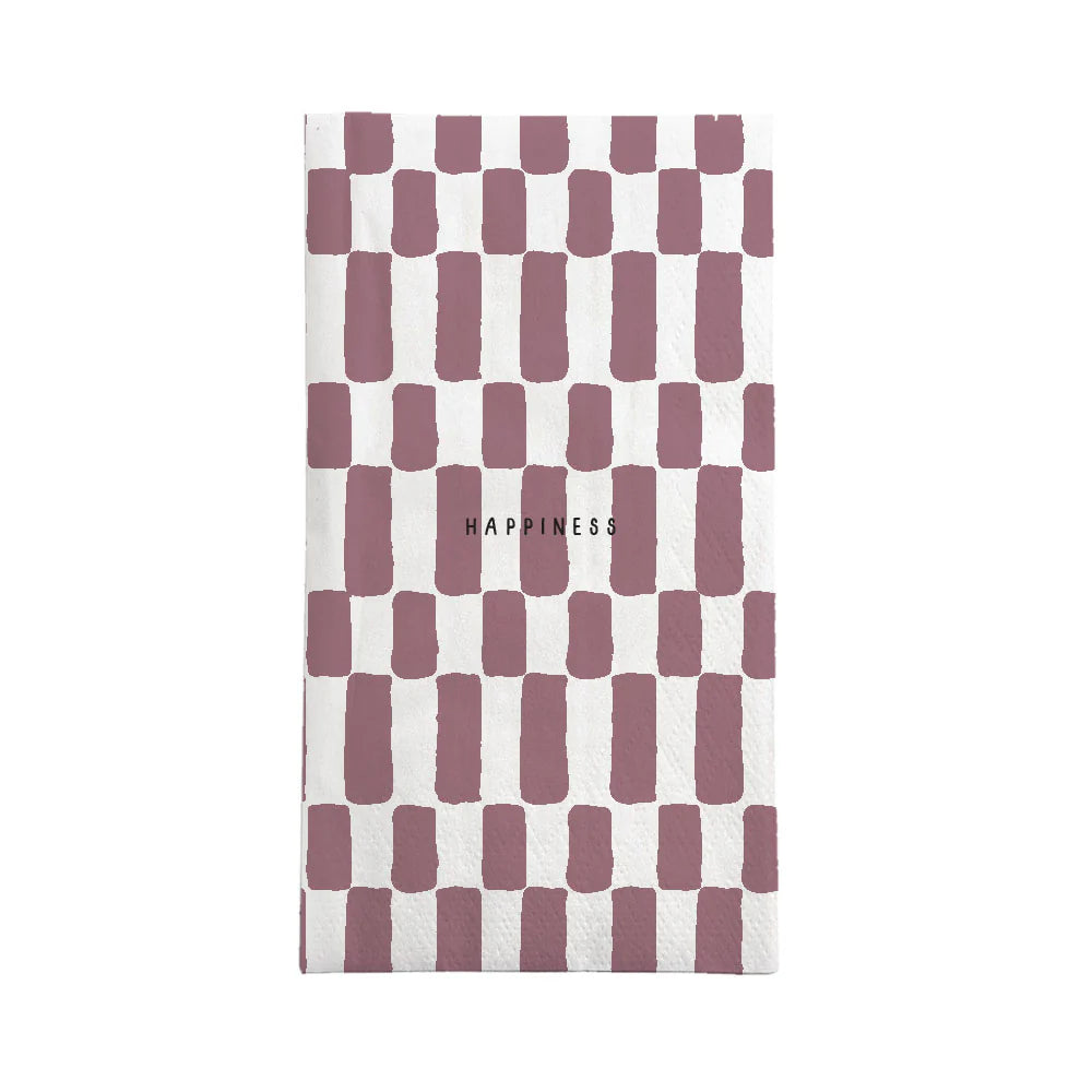 Zusss - Servetten rechthoek Happiness wit/burgundy
