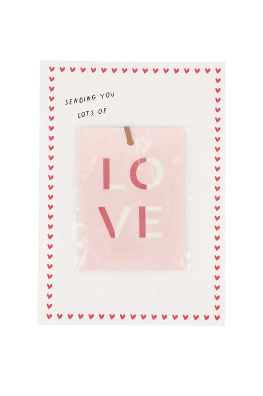 Zusss - Ansichtkaart Mini Geurzakje Love - Wit/Roze
