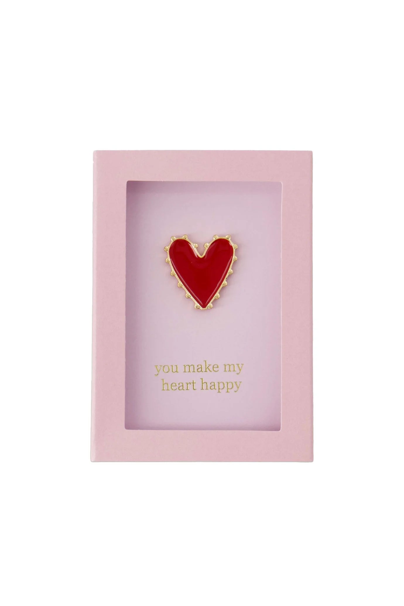 Zusss - Broche in doosje Heart - Roze / Wit