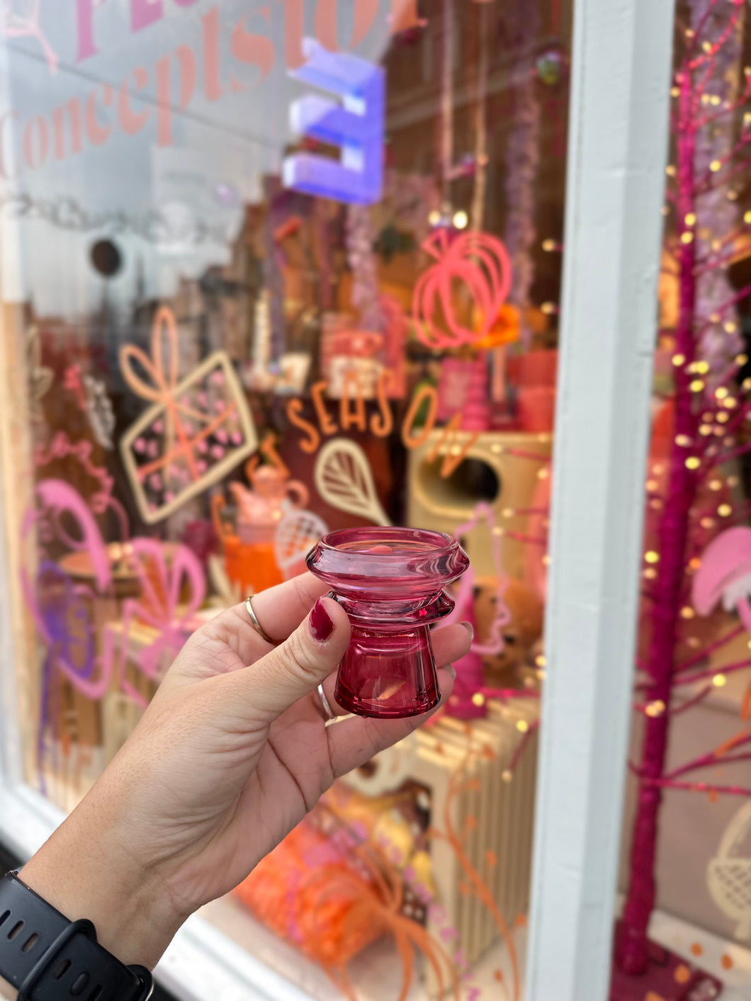 Duo Kandelaar Glas - Roze