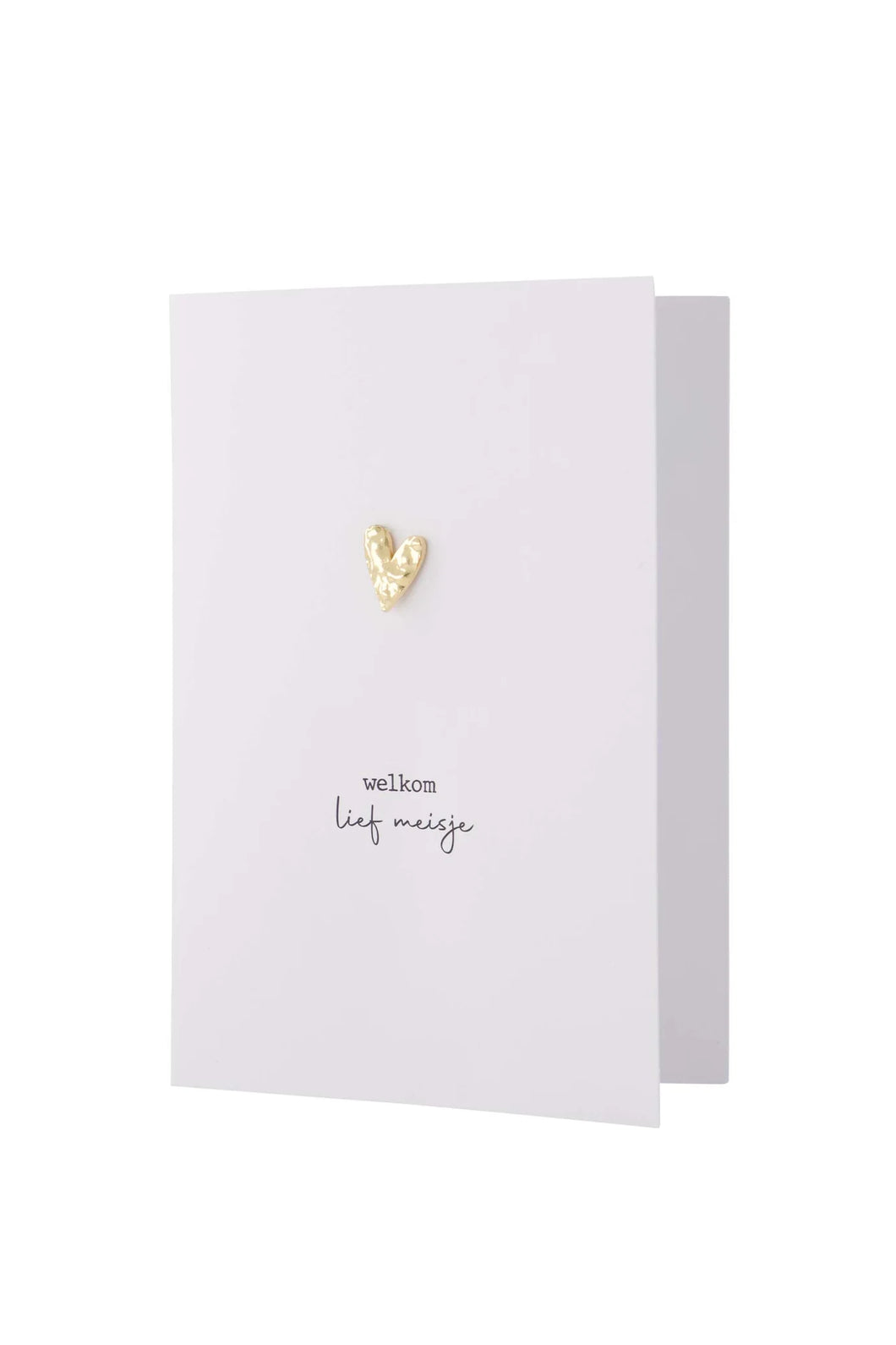 Zusss kaart met broche Welkom lief meisje - Wit