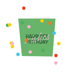 Confetti kaart - Happiest birthday wishes