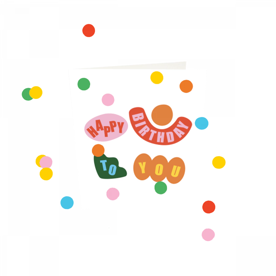 Confettikaart - Happy birthday to you