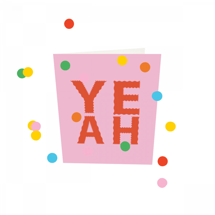 Confettikaart - Yeah