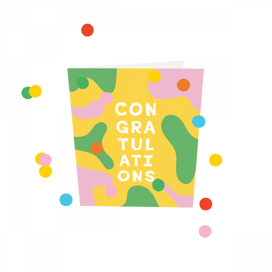Confettikaart - Congratulations