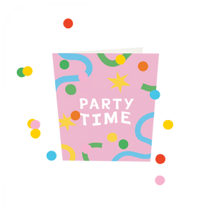 Confetti kaart - Partytime roze