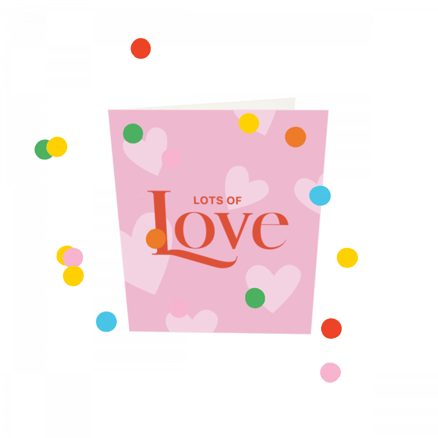 Confettikaart - Lots of love
