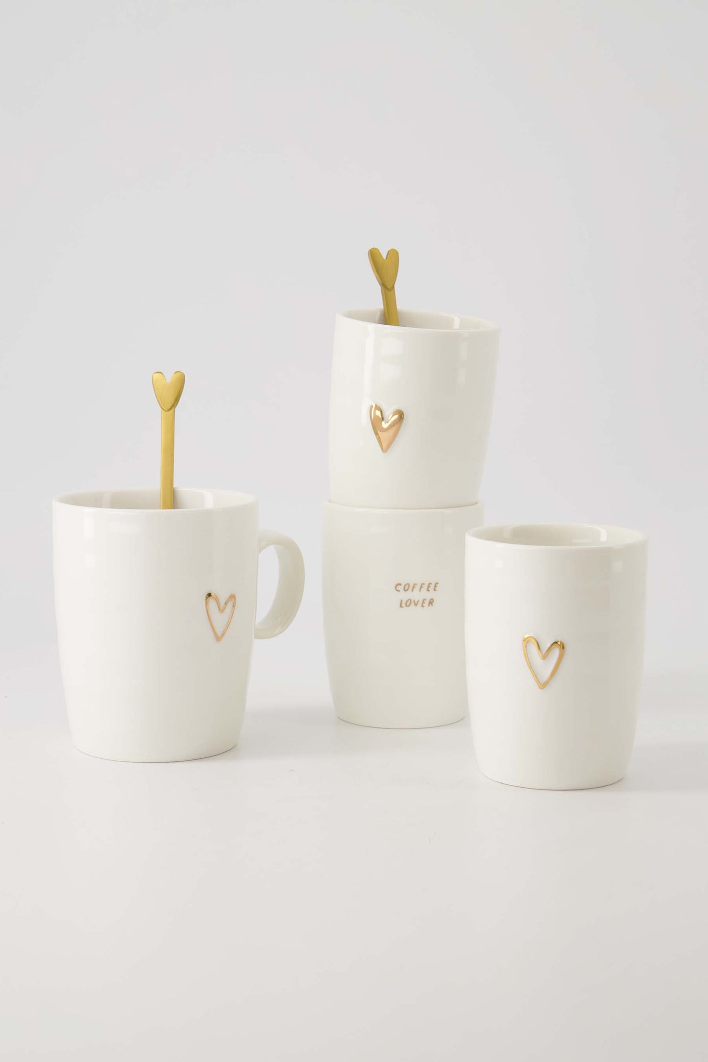 Zusss - Koffiemok hartje - Wit/goud