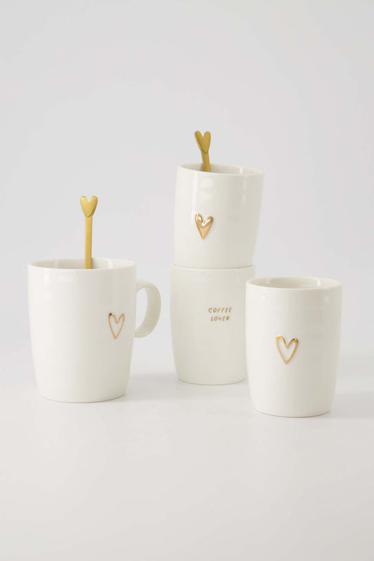Zusss - Koffiemok hartje - Wit/goud