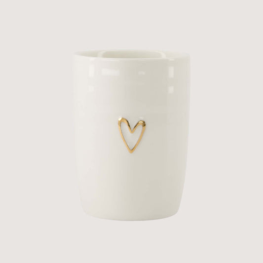 Zusss - Koffie mok hartje lijn - Wit/Goud