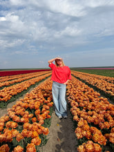 Afbeelding in Gallery-weergave laden, T-shirt gestreept - Felroze/paars/oranje
