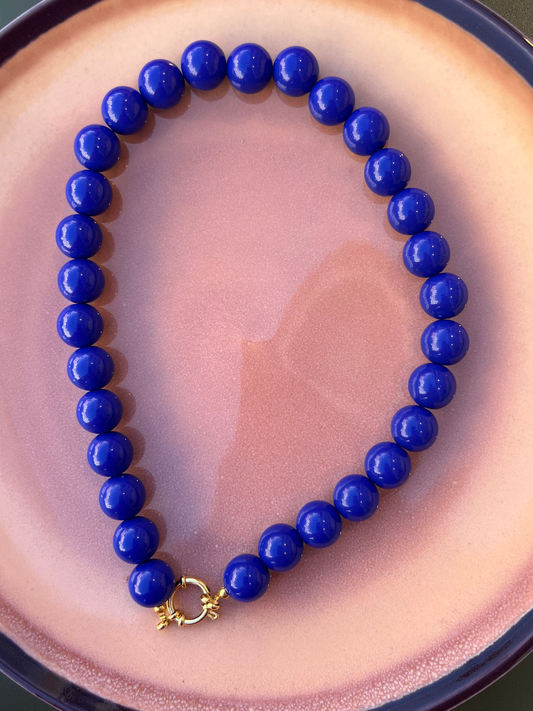 Kralen Ketting Groot - Donkerblauw