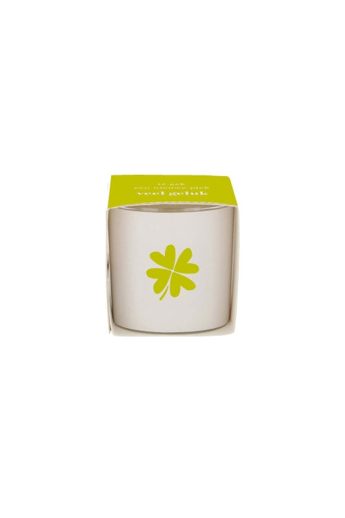 Zusss - Geurkaarsje klavertje - Wit/groen