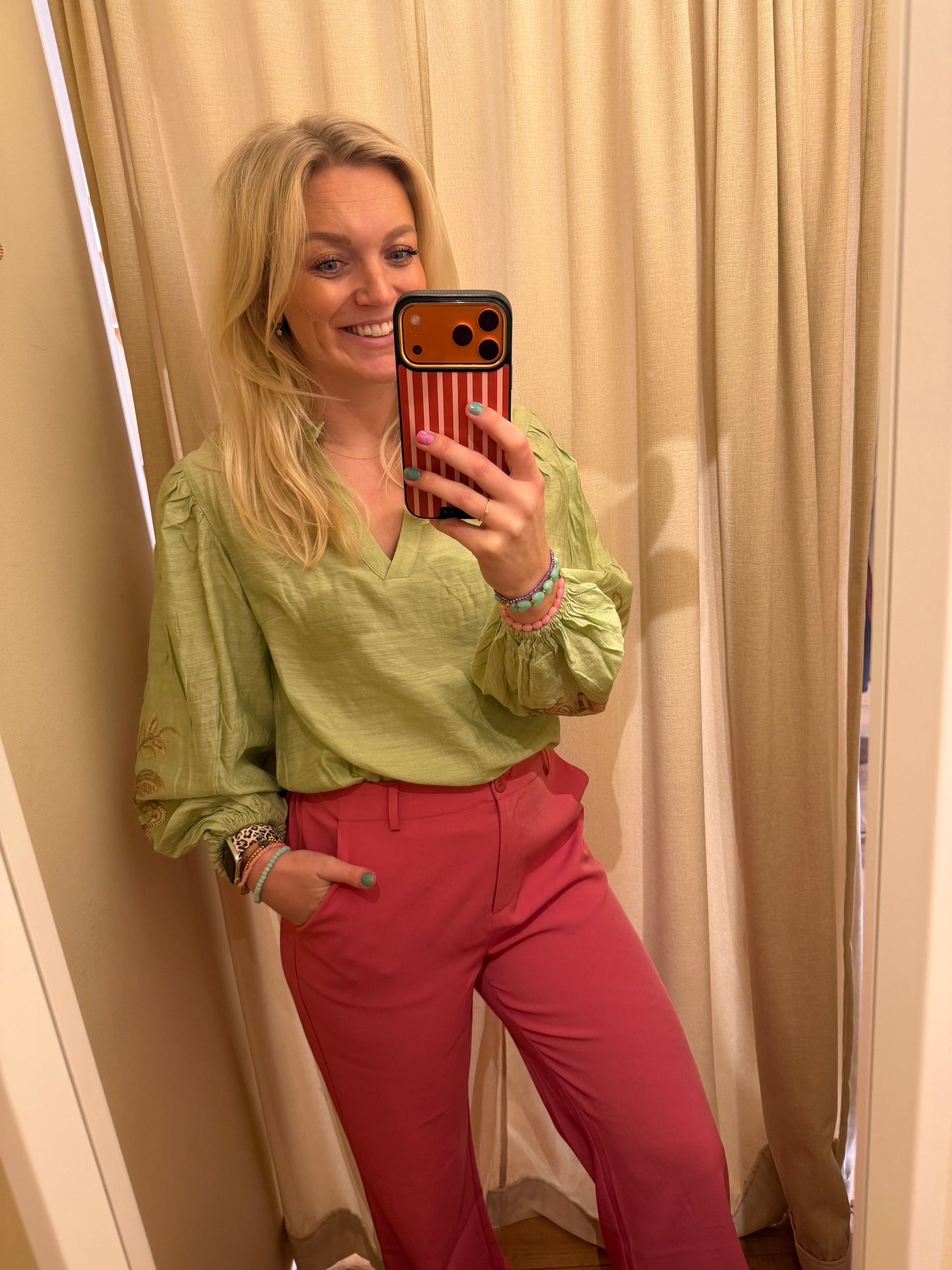 Ydence Blouse Rose - Soft green