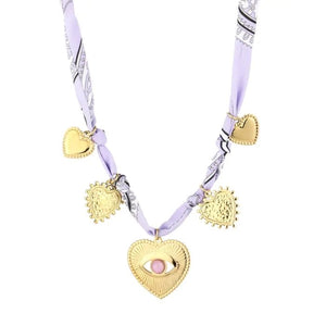 Bedelketting stof - Paars